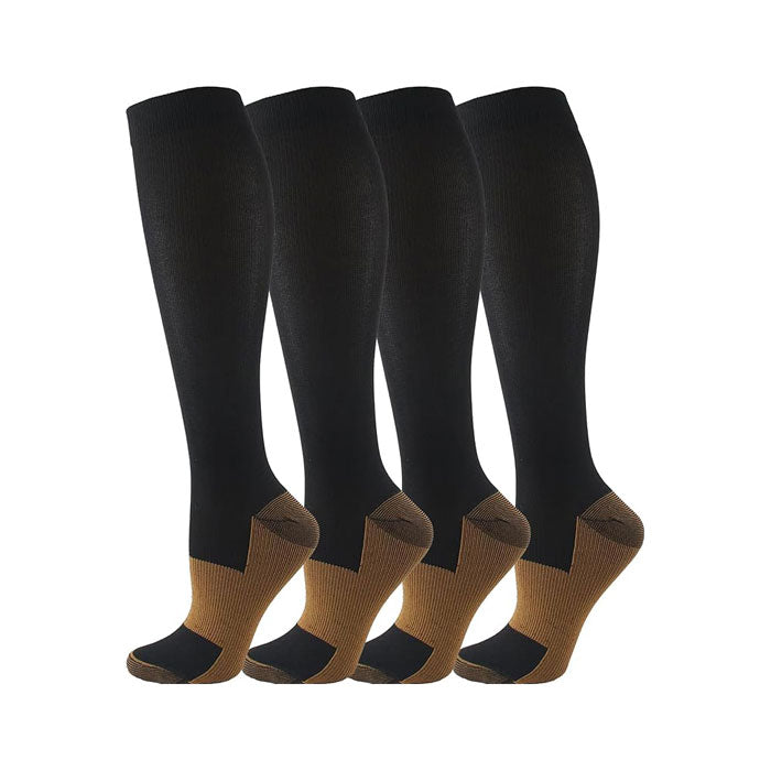 Graduated Medical Compression Copper Socks - 4 Pk