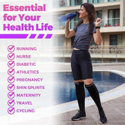 Knee High Length Compression Socks Closed Toe Ribbed