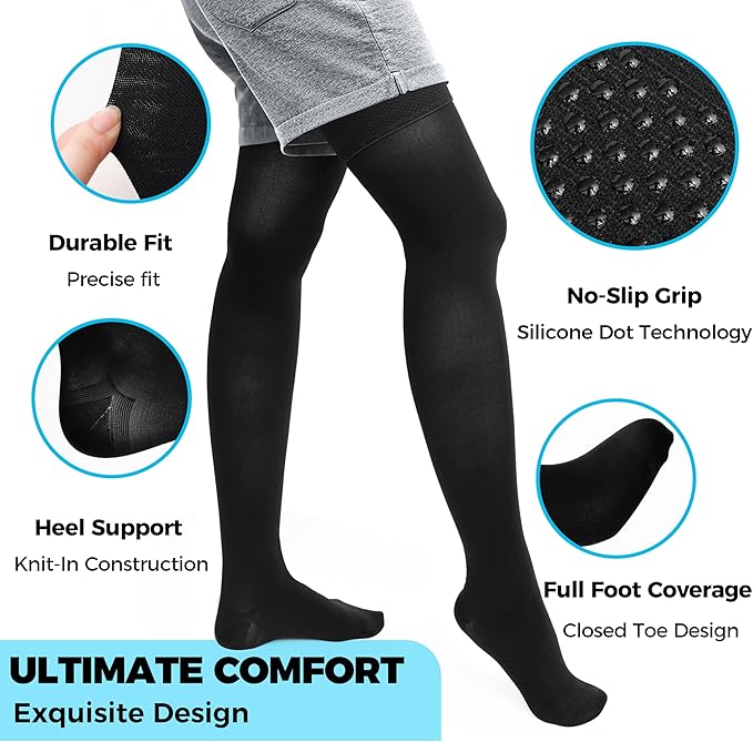 Thigh High Closed Toe Compression Stockings